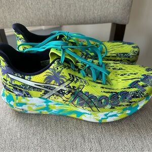 Asics Noosa Tri 14 Tropical Mens Size 9.5 Neon Green Running FlyteFoam 1011B368